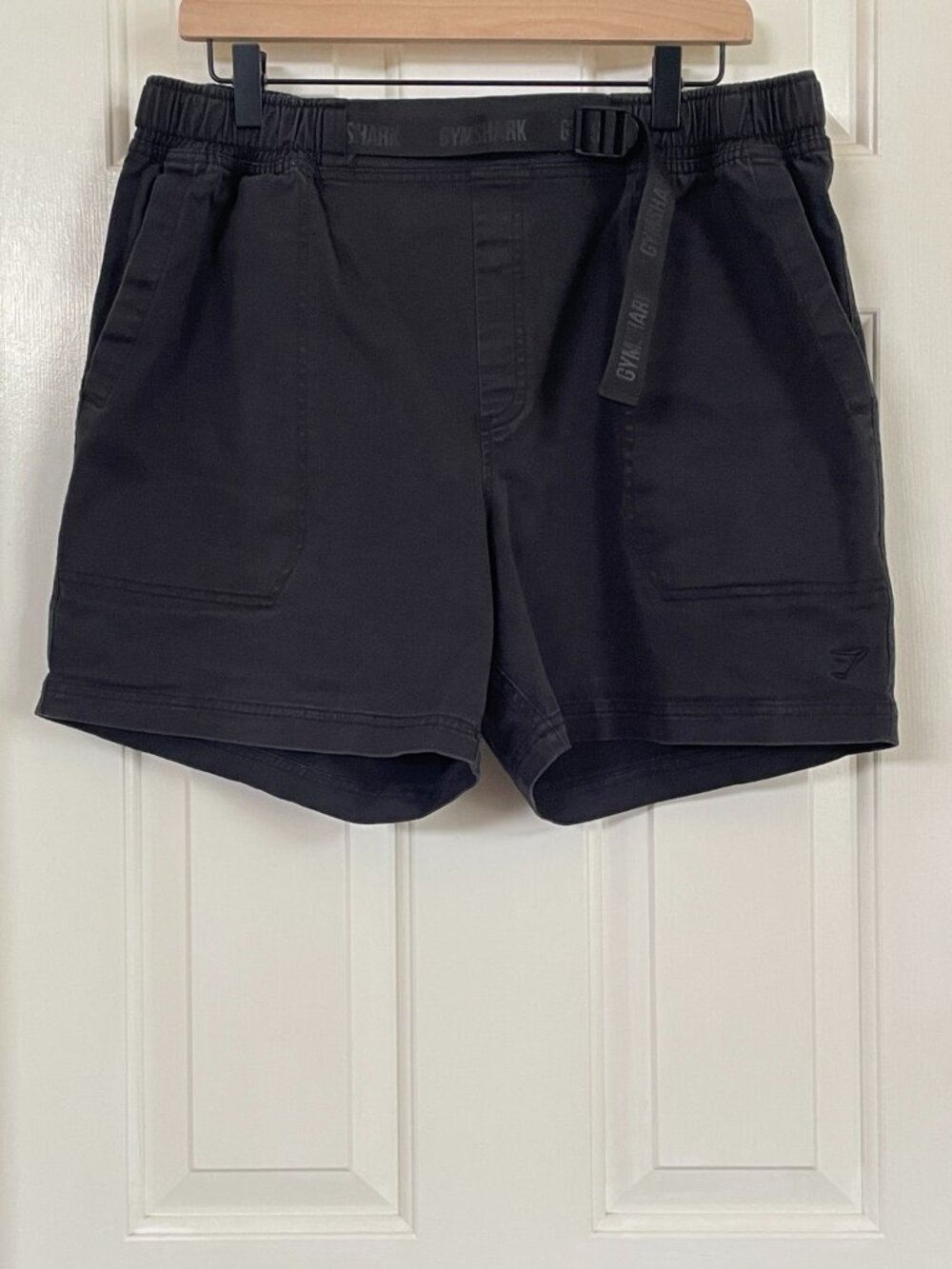 Gymshark Rest Day Woven Shorts Men XL Black Belted 5” Inseam Cotton